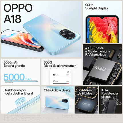 OPPO A18 4GB/128GB, sinine (EL)