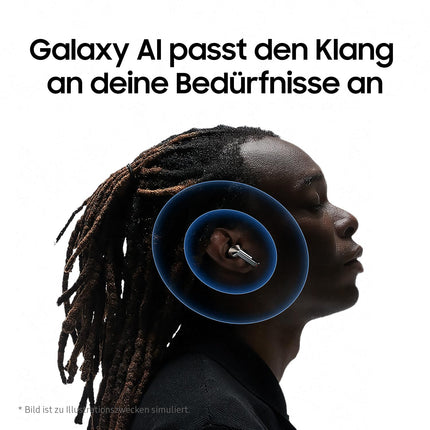 Samsung Galaxy Buds3 Pro juhtmevabad Bluetooth-kõrvaklapid, aktiivne mürasummutus (ANC), adaptiivne mürasummutus, 360° heli, kõrvasisesed kõrvaklapid Hi-Fi heliga, valged, kaasas Anymode läbipaistev kate