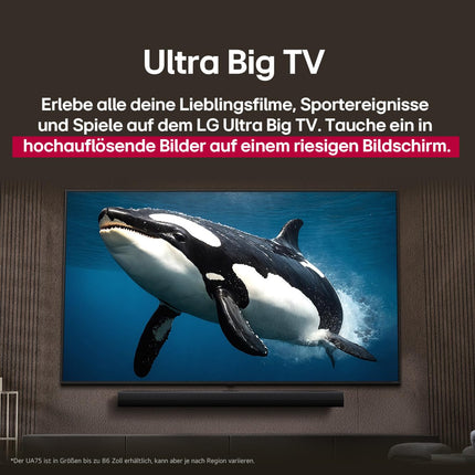 LG 75NANO80A6B teler 75-tolline (190 cm) 4K NanoCell tehisintellektiga teler (α7 Gen8 4K tehisintellektiga protsessor, webOS 25, 60 Hz) [mudeliaasta 2025]