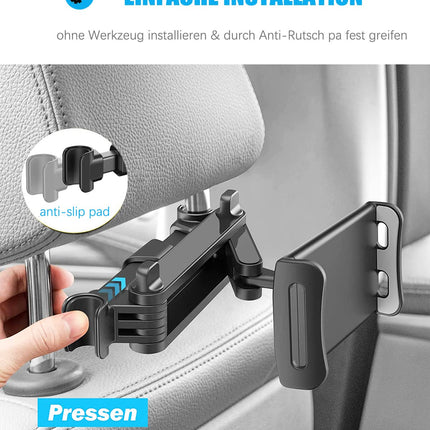 Zommuei tahvelarvuti hoidik autosse, tahvelarvuti hoidikud autosse - pikendatav auto peatoele kinnitatav tahvelarvuti hoidik iPadile, iPhone'ile/Samsung Tabile/Kindle Fire HD-le/Nintendo Switchile jne. 4,4–14-tollistele seadmetele