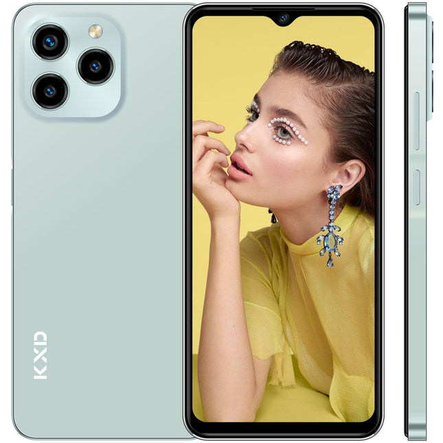 KXD A07 mobiiltelefon ilma lepinguta, odav 2023, 4GB + 64GB / 256GB laiendatav Android 12 kaheksatuumaline 6,52" HD+ 4G nutitelefon ilma lepinguta, 13MP + 8MP kaamera 4500mAh, sõrmejälg, näotuvastus, SIM-kaardivabad mobiiltelefonid - roheline