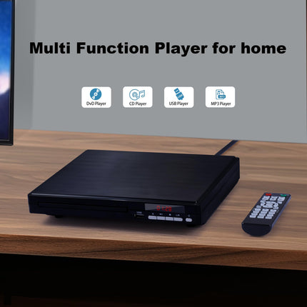 Sukinum DVD-mängija telerile, 1080P HD DVD-mängija koju, kõik piirkonnad, tasuta kompaktne mini-CD-mängija HDMI- ja AVI-kaabliga, USB 2.0 port, kaugjuhtimispult, sisseehitatud PAL
