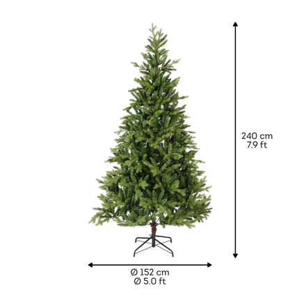 Everlands_Allison Pine_Árbol de Navidad Artificial_240cm_aspecto Natural_Pie estable de Metal_2386 punkti PVC-st ja PE_läbimõõt 152cm