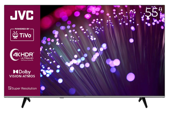 JVC 55-tolline nutiteler TiVo 4K UHD-ga, millel on Dolby Vision HDR, Dolby Atmos ja kolmekordne tuuner, LED-teler LT-55VU7555