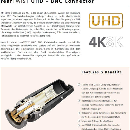 SOMMER CABLE videoühenduskaabel 6G-SDI / 4K SC-Vector 0.8/3.7, BNC/BNC NBNC75BLP9X NEUTRIK roheline (15m)