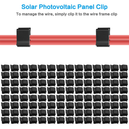 50/100 Pieces Cable Clips, Solar Module Cable Plastic Edge Clip Electrical Cable Ties, PV Wire Clip, Photovoltaic Panel Wire Clamps, Trailer Frame Wire Clamp, Black (100 Pieces)