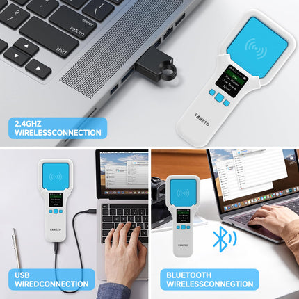 YANZEO SR300 UHF RFID-lugeja, 860 MHz – 960 MHz RFID-skanner, traadita Bluetooth-käeshoitav RFID-lugeja, UHF-sildilugeja rõivaste, jalatsite, juveelipoodide ja laovarude jaoks