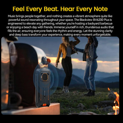 Blackview BV6200 Plus Outdoor Mobile Phone, 11000mAh, 24GB+256GB/2TB (2025), Smartphone Without Contract, 98DB Loudspeaker, 6.56" 90Hz, IP69K Waterproof, Construction Site Phone, 16MP+13MP/Dual 4G/OTG/GPS/NFC (Black)