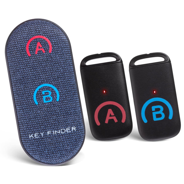 Simjar key finder with thinner receivers and advanced fabric remote control, 80 dB+ RF item locator with 40 m range in open space, for remote control, keys, bag, luggage