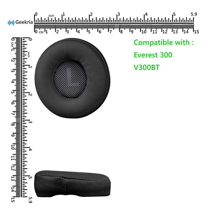 Geekria QuickFit proteiinist nahast vahetuskõrvapadjad JBL Everest 300, V300BT kõrvaklappidele, kõrvapadjad, peakomplekti kõrvapadjad, remondiosad (must)