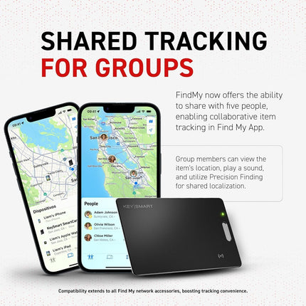 KEYSMART SmartCard Slim Wallet jälgimiskaart, 3 tk, laetav ja korduvkasutatav, kaelapaela pesa, töötab Apple Find My rakendusega, Bluetooth GPS-jälgija ümbris, rahakott (must)