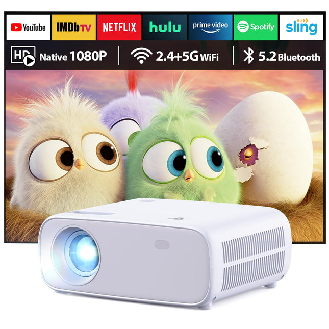 2025. aasta uus suure jõudlusega projektor, toetab Switchi ja PS5-te ilma viivituseta, projektor WiFi ja Bluetoothiga, 20 000 luumenit 4K tugi, Full HD 1080P eraldusvõime (kõrge heledusega versioon)