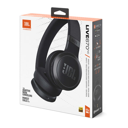 JBL Live 670 NC – Bluetooth-kõrvaklapid adaptiivse mürasummutusega – Juhtmevabad kõrvaklapid JBL Signature Sound ja häälassistendiga – Pikaajaline muusikaelamus kuni 65 tundi – Mustas värvitoonis