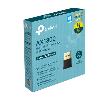 TP-Link Archer TX20U Nano WLAN Stick for PC, WiFi 6 AX1800 Dual Band WLAN Adapter, Nano Size, WPA3, MU-MIMO, only Compatible with Windows 11/10