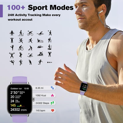 Fitpolo Smartwatch Women with Phone Function (Make/Receive Calls)/Message Reminder, Sports Watch with 110+ Sport Modes, Fitness Watch with Heart Rate SpO2 Stress Sleep Monitor, Smart Watch for Android iOS