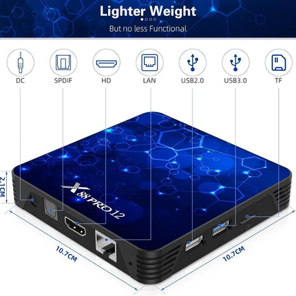 Android 12.0 teleriboks, 4 GB muutmälu, 64 GB ROM RK3318 neljatuumaline 64-bitine Cortex-A53 protsessor, Android Box 2.4G/5G WiFi6 Bluetooth 5.0-ga, meediapleier toetab 3D 4K UHD videoid miniklaviatuuriga