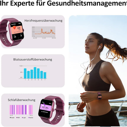 Blackview Smartwatch Women Men with Phone Function (Make/Receive Calls)/Message Reminder, Sports Watch with 100+ Sport Modes, Fitness Watch, Heart Rate Sleep Monitor, Pedometer, Smart Watch for iOS Android