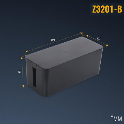 RICOO kaablikarp, kaablihalduskarp Z3201-B, kaablikorraldajakarp 32 x 13,5 x 12,7 cm, hoiukarp pikendusjuhete, adapterite ja kaablite peitmiseks, kaablikoguja, must