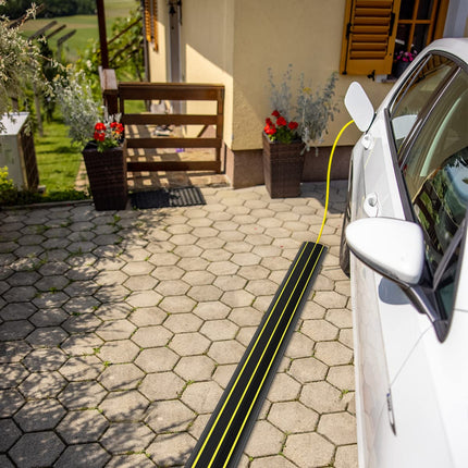 Floor Cable Cover, 1.5 Meter Outdoor Cable Protector, Cable Covers for Cables, Cable Cover for Wires, Floor Cable Tidy, 3 Cable Channels for Home, Offices, Retail,
