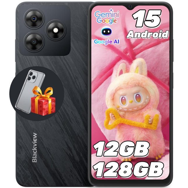 Blackview Wave 8 Android 14 nutitelefon, 12 GB + 128 GB / 2 TB TF-kaart, 90 Hz 6,56", 5000 mAh, odav nutitelefon ilma lepinguta, kaheksatuumaline, 13 MP + 8 MP, kahekordne SIM-kaart/sõrmejäljelugeja/GPS/OTG/mobiiltelefoni ümbris/karastatud klaas