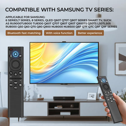 Replacement Remote Control for Samsung, BN59-01385A Solar Charging Voice Remote Control for Samsung Smart TV, Universal for Sam-sung TVs-Remote Controls Compatible with Sam-sung 2021-2023 Neo LED Smart 4K HD TV