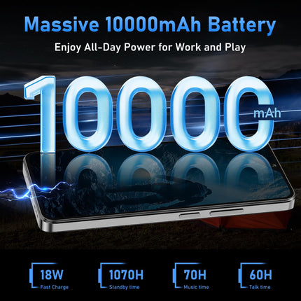 OUKITEL C59 Android 15 Mobile Phones 2025-10000mAh Large Battery Smartphone, 6.9 inch Display, 16GB + 128GB/1TB, 120LM Flashlight, 13MP Camera, 4G Dual SIM Free Phone Unlocked, Fingerprint/Face ID/GPS/OTG
