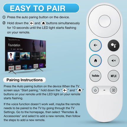 Google Chromecasti kaugjuhtimispult, Snow Chromecast 4k kaugjuhtimispult Google TV-ga (HD/4K)