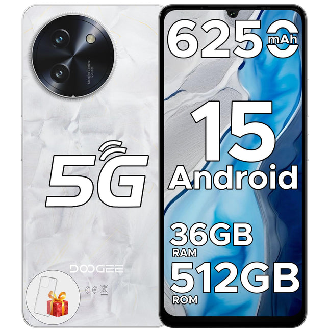 DOOGEE Note 59 Pro+ Android 15 nutitelefon, lukustamata 5G, 512 GB ROM + 36 GB RAM, kaheksatuumaline protsessor, 6250 mAh, 6,75" HD+, 120 Hz värskendussagedus, 50 MP + 8 MP, kahe SIM-kaardiga, lukustamata mobiiltelefonid/OTG/GPS/NFC/sõrmejäljelugeja