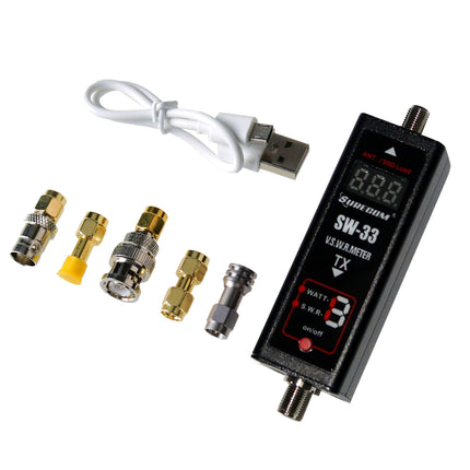 Mcbazel SURECOM SW-33 Mark II 100W 125-525MHz Mini Digital VHF UHF Two-Way Radio Handheld Power and SWR Meter