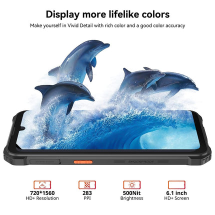 Blackview BV5300Pro Smartphone, Shatterproof, Android 12, 7GB + 64GB ROM/TF-1TB, 6580mAh Battery, 13MP + 8MP Camera, 6.1 inch HD+ Smartphone, Shatterproof, Dual SIM/Face ID/NFC/GPS/2-Year Warranty