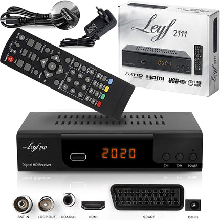 HD-line kaabelvastuvõtja kaabelvastuvõtja digitaalse kaabeltelevisiooni vastuvõtja - DVB-C (HDTV, DVB-C / C2, DVB-T/T2, HDMI, SCART, USB 2.0) + HDMI-kaabel (vastuvõtja)