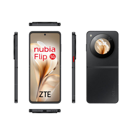 ZTE Nubia Flip 5G nutitelefon, 17,7 cm (6,9-tolline) FHD AMOLED ekraan, 3,6 cm (1,43-tolline) väline ekraan, 8 GB RAM (laiendatav), 256 GB ROM, 50 MP + 2 MP topeltkaamera, 4310 mAh aku, 33 W