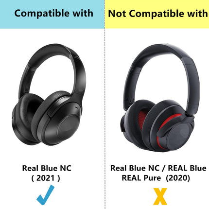 TaiZiChangQini kõrvapadjad. Kõrvapadjade vahetus, mis ühildub Teufel Real Blue NC (2021) Bluetooth-juhtmevabade kõrvaklappidega, valgunahast kõrvapadjad.