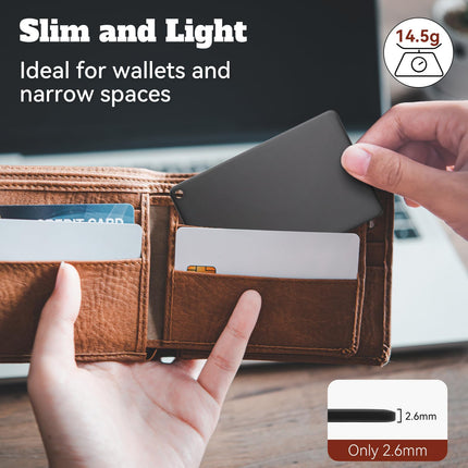 Qoosea Air Tag Card Slim, laetav rahakotiotsija (ainult iOS), ühildub Apple'iga võtmeotsija, rahakoti jälgija, reisikohvri ja passi jaoks (Androidi ei toetata)
