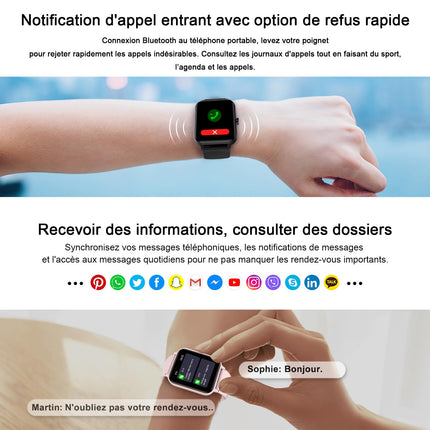 Blackview R30 - Smartwatch Fitness Watch - 1.83-inch Display - +100 Training Modes - Notifications &amp; Call Management - 7-Day Battery Life - Pink