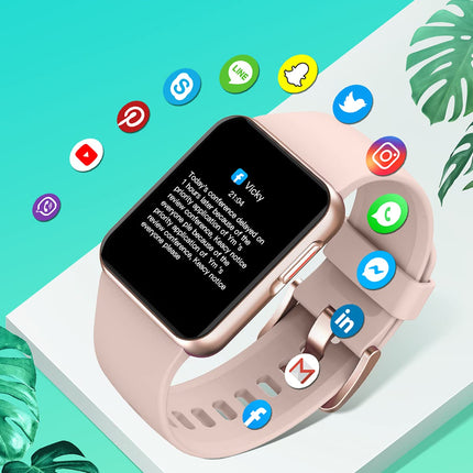 GRV Smartwatch for Women Men, 1.4 inch Touch Color Display Fitness Watch with SpO2, Heart Rate Monitor, Pedometer, Sleep Monitor, 9 Training Modes, Personalized Watch Face, Stopwatch, IP68 Waterproof