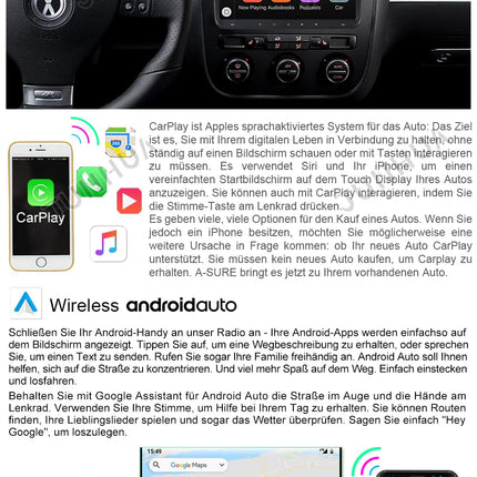 ACAVICA Car Radio for VW Golf 5 6 Polo Skoda Seat Passat Android 13 2+32GB 9 inch Screen Car Radio Stereo Sat NAV Carplay Android Auto Bluetooth FM