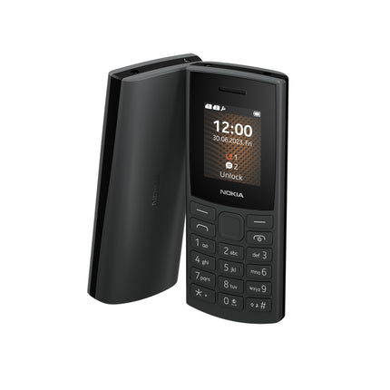 Nokia 105 4G Edition 2023 (kahe SIM-kaardiga, 1,8-tolline ekraan, 1450 mAh aku, 48 MB RAM / 128 MB ROM, laiendatav mälu, 3,5 mm kõrvaklapipesa, FM-raadio) süsihall