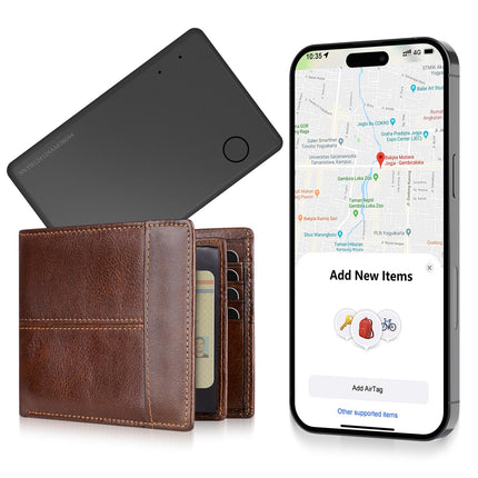 Air Tag Card Walleti jälgimiskaart, 1,6 mm õhuke, juhtmevaba laadimisega, nutikas Bluetooth-silt, veekindel esemete jälgimise leidja, ühildub Apple Find My'ga (ainult iOS), kohvrite, kottide, passide ja pagasi jaoks.