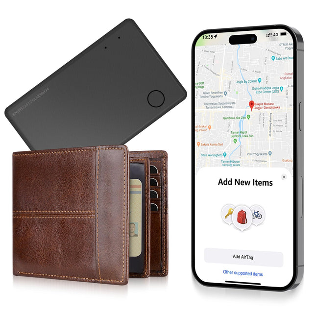 Air Tag Card Wallet Tracker Card, 1.6mm thin, wireless charging Smart Bluetooth Tag waterproof Item Tracker Finder, compatible with Apple Find My (iOS only), for suitcases, bags, passports, luggage