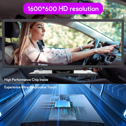 NUOTIAN 10.26'' juhtmevaba Carplay ekraan, Android Auto ekraan, Carplay autoraadio Bluetooth 5.3-ga, 1080P tahavaatekaamera, GPS-navigatsioon, peegliühendus, 64G TF, FM, AUX (varuklambriga)