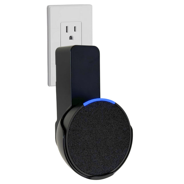 Sintroni kõlari seinakinnitus Echo Popile, ruumisäästlik kinnitus, puurimist pole vaja, integreeritud kaablihaldus, elutuppa ja magamistuppa, kööki, ühildub Google Nestiga (must)