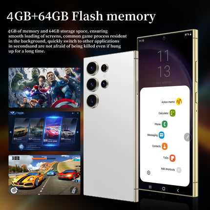 FOXIONO lukustamata mobiiltelefon, 6,75" HD-ekraan, 4G RAM+64G ROM/TF 256GB, 4G LTE FDD TDD, 5MP+16MP kaamera, 4000mAh, 8 südamikku (must)