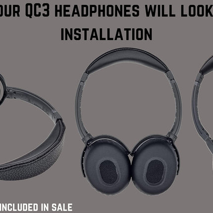 AHG Accessory House Global QC3 kõrvapadjad/kõrvapealsed kõrvapadjad ja V2 QC3 peavõrupadjad/kõrvapealsed peavõrupadjad, mis ühilduvad Bose QuietComfort 3 (QC3) ja Bose On-Ear 1 (OE1) kõrvaklappidega (mustad)