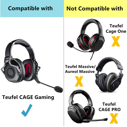 CAGE Gaming Headset - TaiZiChangQin kõrvapadjad, vahetuskõrvapadjad, mis ühilduvad Teufel CAGE Gaming HD peakomplekti kõrvapadjade, peapaela katte osadega