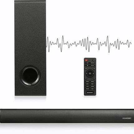 Blaupunkt LS 1825 heliriba 2.1 subwooferiga, 60 W RMS, juhtmevaba Bluetooth voogedastusseade, puldiga, LED-ekraaniga telerikõlar ja ekvalaiser, optiline audiosisend, AUX-IN, HDMI