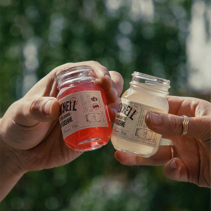 O'Donnell Moonshine'i kinkekomplekt (klassikaline) Berliinis valmistatud - 4x premium-likööri originaalpurkides (mini) – kingitused meestele ja väikesed jõulukingid – degusteerimiskomplekt viski- ja napsisõpradele