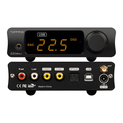 TOTAUDIO Topping DX3 Pro+ Bluetooth Headphone Amplifier (Silver)