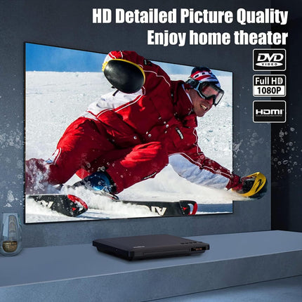 Maite Slim DVD-mängija, üliõhuke DVD-mängija telerile, regioonivaba DVD-CD-mängija HDMI RCA-ühendus, HD 1080P ülesskaleerimine, USB-sisend, veaparandus, kaasas HDMI RCA-kaabel ja kaugjuhtimispult
