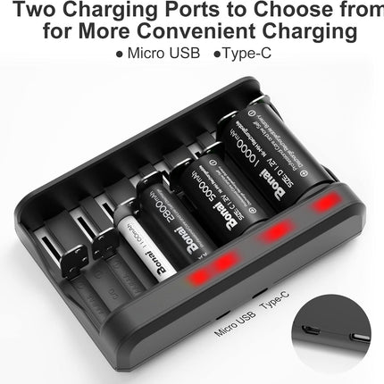 Universal Battery Charger, BONAI Battery Charger LED USB Intelligent Battery Charger Fast Smart Battery Charger for AA AAA CD NI-MH/NI-CD Rechargeable Batteries